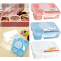 Miniatyrbild 3 av 5: IC Ny mikrovågsugn Bento Lunchbox + Sked Bestick Picknick Innehåll Blå
