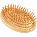 Miniatyrbild 1 av 5: Hårbottenmassageborste, träborste, bärbar rund bambukam