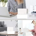 Miniatyrbilde 3 av 5: IC Serviettdispenser, støvtett vevboks, etui for våtservietter, dispenserholder med lokk for hjemmekontor (hvit)