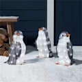 Miniatyrbillede 1 af 5: 3x Julepingviner Akryl Lysende Udendørs Figur Have Jordlampe Dekoration Farvet Lys Akryl(L)
