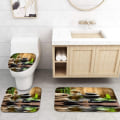 Miniatyrbild 5 av 5: 4-delars duschdraperi set, med 12 krokar, stenar Flow Water