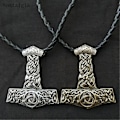 Miniatyrbild 3 av 5: Odins Raven Slavisk Kolovrat Viking Runpärlor Halsband Herrsmycken Thor Mjolnir Hammare Amulet Runenknut Hängande