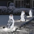 Miniatyrbillede 3 af 5: 3x Julepingviner Akryl Lysende Udendørs Figur Have Jordlampe Dekoration Farvet Lys Akryl(L)