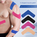 Pikkukuva 2 / 5: IC Elastiska V-formade muskelklistermärken Tejp Muskelbandage för muskler Black