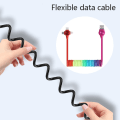 Miniatyrbild 3 av 5: 3-i-1 1,2M Indragbar USB-datakabel Typ-C Snabbladdare 3 i 1