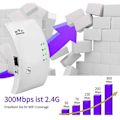 Pikkukuva 2 / 5: IC Wifi-laajennin, kantamanvahvistin 300 Mbps, Wifi-vahvistin, kattaa jopa 200 m, Wifi-laajennin, vahvistin, Access Point -portti, parantaa Wifi-peittoa