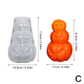 Miniatyrbillede 2 af 5: Halloween 3D Pumpa Lys Silikonforme DIY Kagebagning C