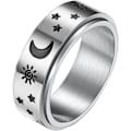 Miniatyrbillede 1 af 5: IC Spinnerringe i Titan i Rustfrit Stål Mån og Stjerne Fidget Ring Stresslindrende Angst Ring - 5-75 (løber små)