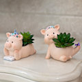 Miniatyrbillede 3 af 5: IC e Djurgrisformad miniblomkruka Resin Succulent er prydnad B