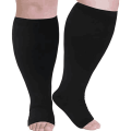 Miniatyrbilde 1 av 5: Kompresjonsstrømper for menn og kvinner, Plus Size kompresjonsstrømper med bred legg, høye knær flystrømper black black 7XL