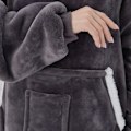 Miniatyrbild 3 av 5: Hudedyna med Ärmar, Lång Herr Sherpa Mysig Tröja, Varm Överdimensionerad Hudedyna, Damig Fluffig Hudedyna, Snuggie Mysig