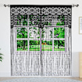 Miniatyrbillede 2 af 7: 2 stk. Rumdeler Døråbning Hippie Vinduepanel Rumdeler Væg Gardiner (35×79in/90×200cm,sort)