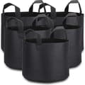 Hemma 5 Gallon Odlingspåsar med Växtetiketter, 5-Pack Tjockt Tyg