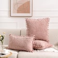 Miniatyrbild 4 av 5: 2-pack Dammrosa Dekorativa Kuddfodral 18x18 tum med Pompoms för Soffa, Sovrum, Vardagsrum, Farmhouse Boho Heminredning 45x45 cm