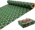 Rulle Presentpapper, 50CM x 70CM Stor Rulle Julpapper Återvinningsbart Kraftpapper för Julförpackningsfest, Grön