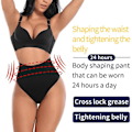 Miniatyrbillede 2 af 3: Dam Midja Cincher String Trosa Shaper Høj Talje Mavekontrol Trusser Slankende Undertøj Røvlyft Shaping Brief Body Shaper Z L Beige