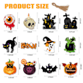 Pikkukuva 4 / 4: IC 12 kpl Halloween-juhlatavarat Ripustettava Kurpitsa Kallo Haamu Talo Ripustettavat Merkit