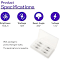 Miniatyrbild 2 av 5: 12-pack G4 Halogenlampor 10W 12V 2800K 2 Klara Kapsellampor för Köksfläktar Vardagsrum Sovrum