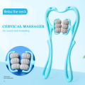 Miniatyrbild 3 av 5: 6-hjulig nackmassager Trigger Point Roller, smärtlindring Shiatsu massager för nacke, axel, arm, ben, rygg blå