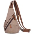 Miniatyrbild 1 av 5: Canvas Sling Bag - Liten Crossbody ryggsäck Axelväska Casual Daypack ryggsäck för män kvinnor