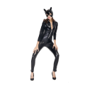 Miniatyrbillede 3 af 5: IC Dam PU Læder Catsuit Cosplay Halloween Kattemaske Jumpsuit Z