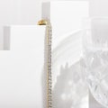 Miniatyrbillede 4 af 5: IC 14K guldbelagt 3mm Cubic Zirconia klassisk tennisarmbånd | Guldarmbånd til kvinder | Størrelse 6,5 tommer