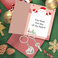 Miniatyrbillede 2 af 5: Elsker-par nøglering, hjerteformet elsker nøgleanhæng, nøglering til jubilæum Valentinsdag gaver IC