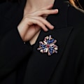 Miniatyrbillede 4 af 5: IC CNE Dam Vintage Diamant Brosche Elegant Simuleret
