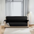 Miniatyrbillede 3 af 4: Vandtæt og skridsikker sofaovertræk med elastiske bånd Vaskbart sofaovertræk Sort Betræk til dobbeltsofa