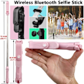 Miniatyrbild 5 av 5: IC Bluetooth Selfie Stick-stativ med trådlös fjärrkontroll, kompatibel