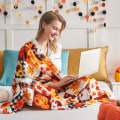 Miniatyrbilde 5 av 5: IC Høstteppe, høstpledd for sofa, oransje rutete teppe for høsten, bruk (50”x60”)