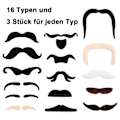 Pikkukuva 5 / 5: IC Mustasch självhäftande 48 falska skägg för att limma Schnauzer Fake 48pcs