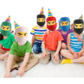 Pikkukuva 3 / 5: 20 kpl Lasten Ninja-naamioita, Joustava Piirretty Naamio Pojille, Tytöille, Halloween-asu