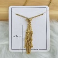 Miniatyrbilde 3 av 10: Krystallholder Bur Halskjede Krystallnett Metall Halskjede GULL Gull Gold White Crystal-White Crystal