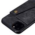 Pikkukuva 4 / 5: IC iPhone 12 Pro Max - Nahkainen Kotelo Korttitaskuilla Ja Magneetilla - Musta Musta Musta
