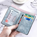 Miniatyrbild 5 av 5: IC Mode PU Läder Män Plånbok Mini Multi-Card Väska Hållare Foldin Brun