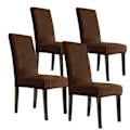Miniatyrbilde 10 av 10: Fløyelsstoltrekk tykk solid farge stoltrekk elastisk fulldekkende stoltrekk restaurant hotell hjem spisebord stoltrekk Khaki two pack Standard high back 45-58cm
