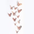 Miniatyrbillede 3 af 5: IC 12 stk 3D Butterfly Vægsticker DIY Kunst Rose Gold Glitter Sticker Til Børn Soveværelse Stue Hjem Fest Indretning Metallic