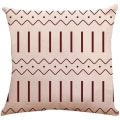 Pikkukuva 5 / 5: IC Vinröda kuddfodral 18x18 set med 4, modernt överdrag för soffa, dekorativt fodral i linnetyg för utomhusbruk (vinrött, 18x18, set med 4)
