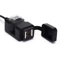 Miniatyrbillede 4 af 5: IC Vandtæt Dobbelt USB 12V Motorcykel Styreoplader Stik med Sort One Size
