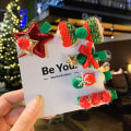 Pikkukuva 4 / 5: Jouluiset hiusneulat Xmas hiuspinnit Festivaali hiuslisävarusteet 4#