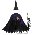 Miniatyrbilde 2 av 5: IC Kappe med hette i sammet, vändbar, 100 cm, lång, för Halloween