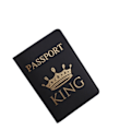 Pikkukuva 1 / 5: IC Älskarpar Pass Cover Hot Stämpling \"KING&QUEEN\" Kvinnor Män Black