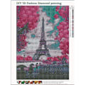 Miniatyrbild 2 av 5: IC 5D DIY Diamantmålning, Eiffeltornet 5D Diamantmålning Full Diamantbroderisats Dotz Hemväggdekor - 48cm*58cm Ros Paris