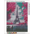 Miniatyrbillede 2 af 5: IC 5D gør-det-selv diamantmaleri, Eiffeltårnet 5D diamantmaleri Fuld diamantbroderisæt dotz Hjemvægdekoration-48cm*58cm rose Paris