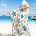 Pikkukuva 7 / 7: Lasten huppuinen kylpypyyhe, ranta-aiheinen kylpytakki, lasten huppuinen pyyhe, poncho huppuinen kylpypyyhe, lasten rantapyyhe hupulla, lasten poncho-pyyhe