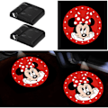 Miniatyrbillede 1 af 5: IC Billedørslampe Projektor til Minnie, 2 stk Billedørslampe Projektorlamper til Disney Minnie Mouse Billedørslamper Logo Projektor LED Spøgelses Skygge