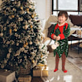 Miniatyrbild 2 av 5: Jultomte Kostym för Flickor och Pojkar - Älg - Cosplay Kläder - Grön - 150cm