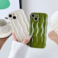 Pikkukuva 3 / 5: IC Caseative Veden Aaltokuvioinen Kiharainen Aalto Ram Mjuk Yhteensopiva iPhone-kotelon kanssa (Hopea, iPhone 14)