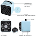Miniatyrbillede 2 af 5: IC Mini Luftkøler Luftkonditioneringsventilator Negativ Ion Luftfugter